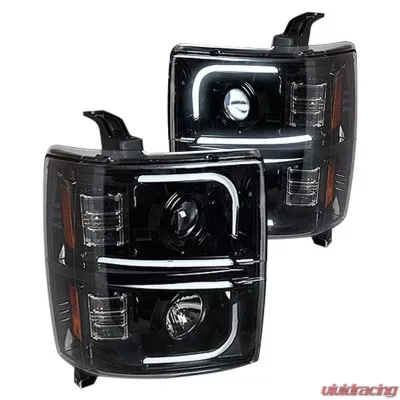 Recon Truck Accessories Projector Headlights Smoked Black Chevrolet Silverado 1500 14-17 - 264275BKC