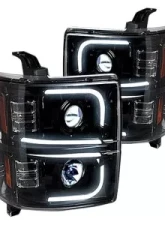 Recon Truck Accessories Projector Headlights Smoked Black Chevrolet Silverado 1500 14-17                                     - 264275BKC - Image 2
