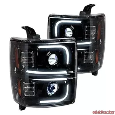 Recon Truck Accessories Projector Headlights Smoked Black Chevrolet Silverado 1500 14-17 - 264275BKC