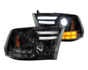 Recon Truck Accessories Projector Headlights Smoked Black Dodge Ram 1500 14-17