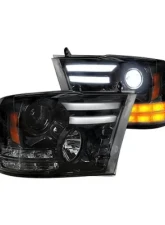 Recon Truck Accessories Projector Headlights Smoked Black Dodge Ram 1500 14-17                                     - 264276BKC - Image 3