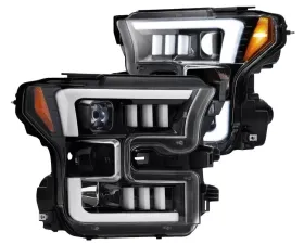 Recon Truck Accessories Projector Headlights Smoked Black Ford F150 2015-2022