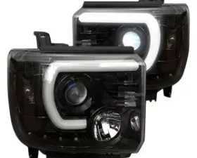 Recon Truck Accessories Projector Headlights Smoked Black GMC Sierra 14-18