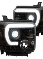 Recon Truck Accessories Projector Headlights Smoked Black GMC Sierra 14-18                                     - 264295BKC - Image 2