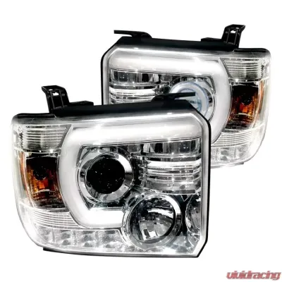 Recon Truck Accessories Projector Headlights Clear Chrome GMC Sierra 14-18 - 264295CLC