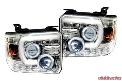 Recon Truck Accessories Projector Headlights Clear Chrome GMC Sierra 14-18 - 264295CLC