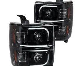 Recon Truck Accessories Projector Headlights Smoked Black Chevrolet Silverado 2500 | 3500 14-17