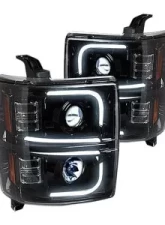Recon Truck Accessories Projector Headlights Smoked Black Chevrolet Silverado 2500 | 3500 14-17                                     - 264296BKC - Image 2