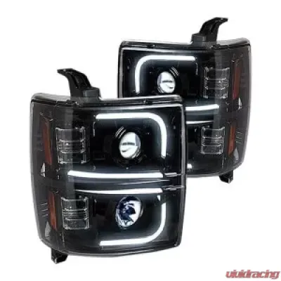 Recon Truck Accessories Projector Headlights Smoked Black Chevrolet Silverado 2500 | 3500 14-17 - 264296BKC