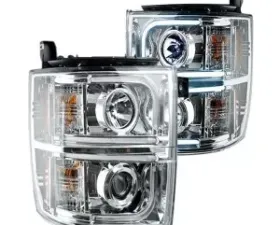 Recon Truck Accessories Projector Headlights Clear Chrome Chevrolet Silverado 14-17