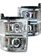 Recon Truck Accessories Projector Headlights Clear Chrome Chevrolet Silverado 14-17                                     - 264296CLC - Image 2