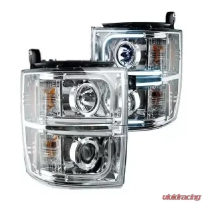 Recon Truck Accessories Projector Headlights Clear Chrome Chevrolet Silverado 14-17 - 264296CLC