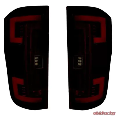 Recon Truck Accessories OLED Taillights Smoked Red Lense Ford Superduty F250 | 350 | 450 | 550 2017-2021 - 264299LEDRBK