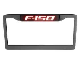Recon Truck Accessories Black Billet Aluminum License Plate Frame Red Illuminated Logo Ford F150
