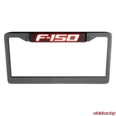 Recon Truck Accessories Black Billet Aluminum License Plate Frame Red Illuminated Logo Ford F150 - 264311F150