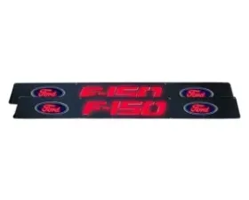 Recon Truck Accessories Billet Aluminum Door Sill Black Finish Ford F150 Logo In Red Illumination Ford F150 09-14
