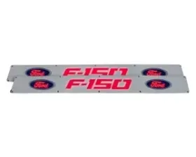 Recon Truck Accessories Billet Aluminum Door Sill Brushed Finish Ford F150 Logo In Red Illumination Ford F150 09-14