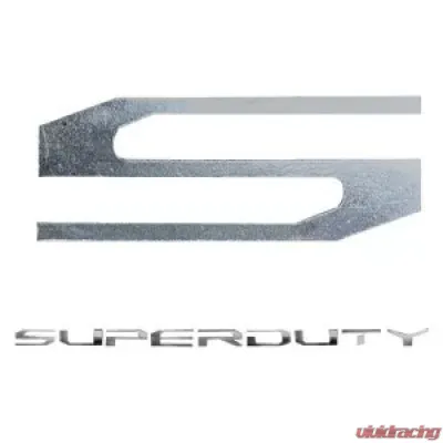 Recon Truck Accessories Superduty Raised Logo Acrylic Emblem Insert Black And Chrome - 264381CHBK