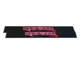 Recon Truck Accessories Billet Aluminum Door Sill Black Finish Raptor In Red Illumination Ford SVT Raptor 09-14