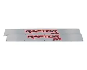 Recon Truck Accessories Billet Aluminum Door Sill Brushed Finish Raptor In Red Illumination Ford SVT Raptor 09-14
