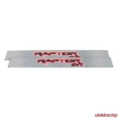 Recon Truck Accessories Billet Aluminum Door Sill Brushed Finish Raptor In Red Illumination Ford SVT Raptor 09-14 - 264421FDRD