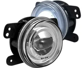Recon Truck Accessories LED Fog Lights Clear Chrome Jeep JK Wrangler 07-15