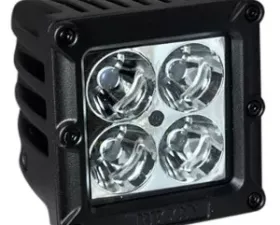 Recon Truck Accessories Square 3 Inch LED Light w/Four 5 Watt Spot Pattern CREE XTE LED Clear Chrome