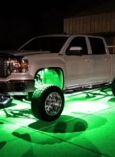 Recon Truck Accessories Under Body Wheel Well Mounted Rectangular Ultra High Power Cree LED Green                                     - 264515GR - Image 2