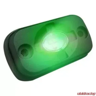 Recon Truck Accessories Under Body Wheel Well Mounted Rectangular Ultra High Power Cree LED Green - 264515GR