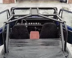 Rockhard 4x4 Unpainted Rear Overhead Angle Bars Jeep Wrangler YJ 1992-1995