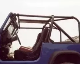 Rockhard 4x4 Unpainted Family Style Rear Side w/ Overhead Angle Bars Jeep Wrangler YJ 1987-1991