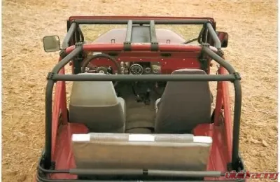 Rockhard 4x4 Unpainted Family Style Rear Side Bars w/ Straight Across Rear Bar Jeep CJ5 1955-1978 - RH-1006-A