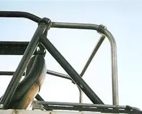 Rockhard 4x4 Unpainted Family Style Rear Side Bars w/ Straight Across Rear Bar Jeep CJ5 1979-1983