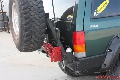 Rockhard 4x4 Bushwacker Pocket Flares Patriot Series Rear Bumper w/ Tire Carrier Jeep Cherokee XJ 1984-2001 - RH-1013-B