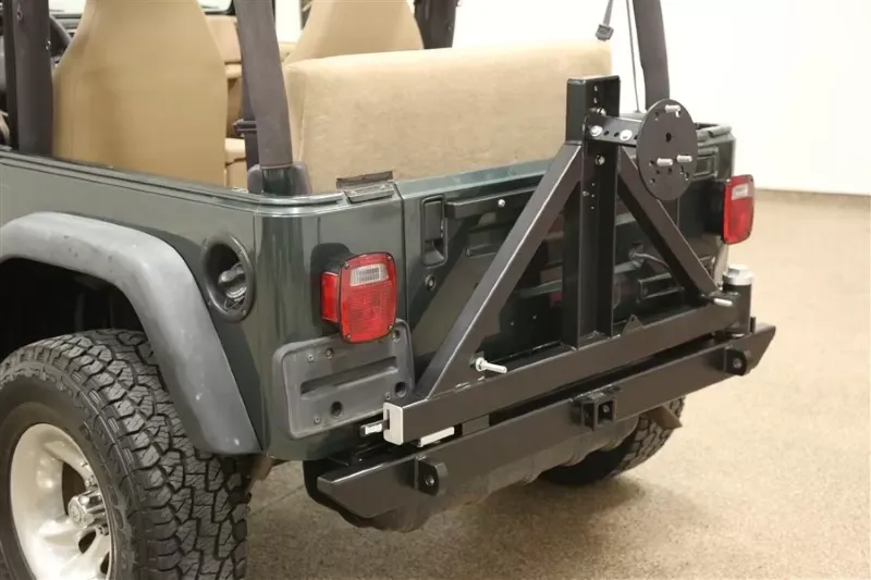 Rockhard 4x4 Patriot Series Rear Bumper w/ Tire Carrier Jeep Wrangler TJ | LJ | YJ | CJ 1976-2006 - RH-2001-C