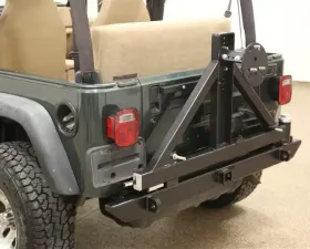 Rockhard 4x4 Patriot Series Rear Bumper w/ Tire Carrier Jeep Wrangler TJ | LJ | YJ | CJ 1976-2006