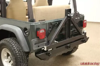 Rockhard 4x4 Patriot Series Rear Bumper w/ Tire Carrier Jeep Wrangler TJ | LJ | YJ | CJ 1976-2006 - RH-2001-C
