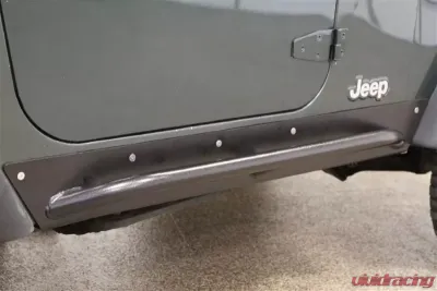 Rockhard 4x4 Black Patriot Series Rocker Guards w/ Tube Sliders Jeep Wrangler TJ 1997-2006 - RH-3001-SC