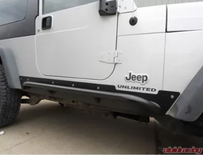 Rockhard 4x4 Black Patriot Series Rocker Guards w/ Tube Sliders Jeep Wrangler Unlimited LJ 2003-2006 - RH-3001-UCS