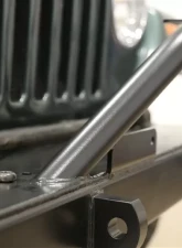 Rockhard 4x4 Black Mid Width Legendary Angled Forward Hoop Front Bumper Jeep CJ5 | CJ7 | CJ8 | Wrangler YJ | TJ | LJ 1976-2006                                     - RH-4001-C54 - Image 2