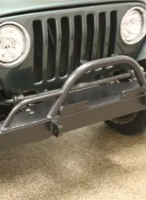Rockhard 4x4 Black Full Width Legendary Straight Up Hoop w/Tube Extensions Front Bumper Jeep Wrangler CJ | YJ | TJ | LJ 1976-2006                                     - RH-4005-CX60 - Image 2