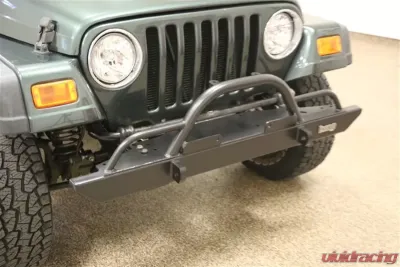 Rockhard 4x4 Black Full Width Legendary Straight Up Hoop w/Tube Extensions Front Bumper Jeep Wrangler CJ | YJ | TJ | LJ 1976-2006 - RH-4005-CX60