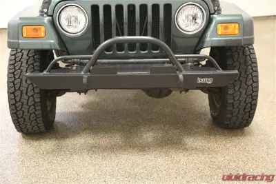 Rockhard 4x4 Black Full Width Legendary Straight Up Hoop w/Tube Extensions Front Bumper Jeep Wrangler CJ | YJ | TJ | LJ 1976-2006 - RH-4005-CX60