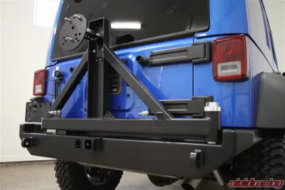 Rockhard 4x4 Patriot Series Rear Bumper w/ Tire Carrier Jeep Wrangler JK 2007-2018 - RH-5001