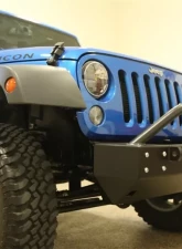 Rockhard 4x4 Aluminum Patriot Series Grille Width Front Bumper w/Lowered Winch Plate Jeep Wrangler JK 2007-2018                                     - RH-5042 - Image 3