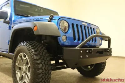 Rockhard 4x4 Aluminum Patriot Series Grille Width Front Bumper w/Lowered Winch Plate Jeep Wrangler JK 2007-2018 - RH-5042