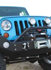 Rockhard 4x4 Aluminum Patriot Series Full Width Front Bumper w/Lowered Winch Plate Jeep Wrangler JK 2007-2018                                     - RH-5045 - Image 4