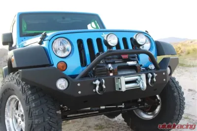 Rockhard 4x4 Aluminum Patriot Series Full Width Front Bumper w/Lowered Winch Plate Jeep Wrangler JK 2007-2018 - RH-5045