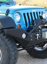 Rockhard 4x4 Aluminum Patriot Series Full Width Front Bumper w/Lowered Winch Plate Jeep Wrangler JK 2007-2018                                     - RH-5045 - Image 5