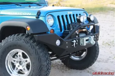 Rockhard 4x4 Aluminum Patriot Series Full Width Front Bumper w/Lowered Winch Plate Jeep Wrangler JK 2007-2018 - RH-5045